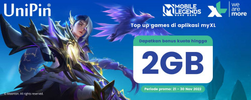 November - Top Up Mobile Legends di myXL dan Dapatkan Kuota Internet hingga 2GB!